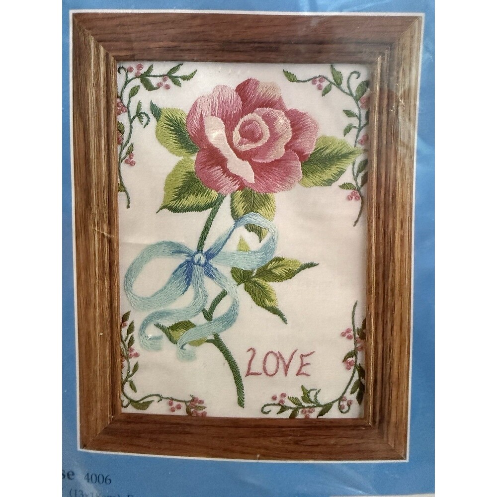 Candamar Designs Rose Embroidery Kit #4006 New Sealed Vintage Floral Needlework